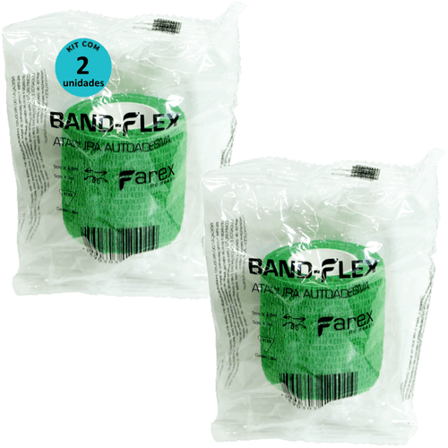 Atadura 5cm Verde Band-Flex Autoadesiva Para Animais Farex Kit com 2 Atadura 5cm Verde Band-Flex Autoadesiva Para Animais Farex Kit com 2